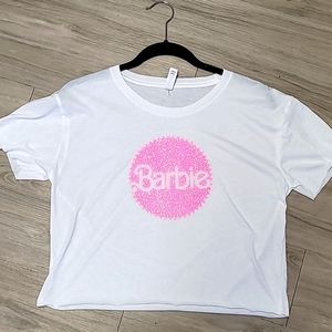Glittery barbie pink crop top
